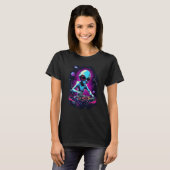 Astronaut Alien DJ Alien DJing in Space EDM Alien T-shirt (Voorkant volledig)