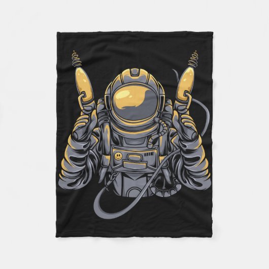 Astronaut Alien Jager Fleece Deken (Voorkant)
