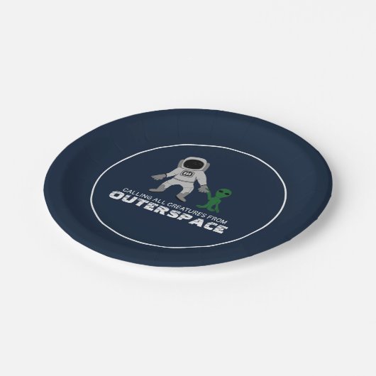 Astronaut & Alien, Outerspace Papieren Bordje (Gekanteld)