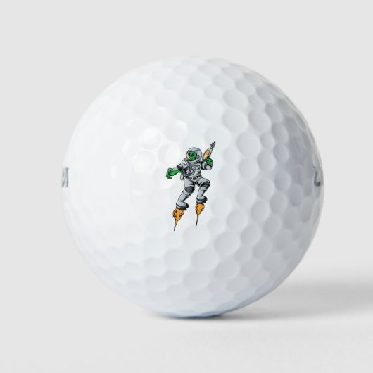Astronaut Alien Sci-Fi Space Ufo Golfballen (Voorkant)