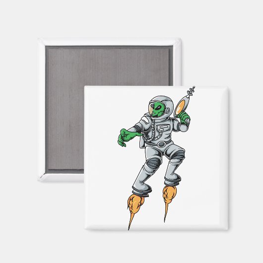 Astronaut Alien Sci-Fi Space Ufo Magneet (Voorkant / Achterkant)