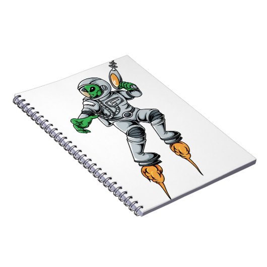 Astronaut Alien Sci-Fi Space Ufo Notitieboek (Rechterzijde)