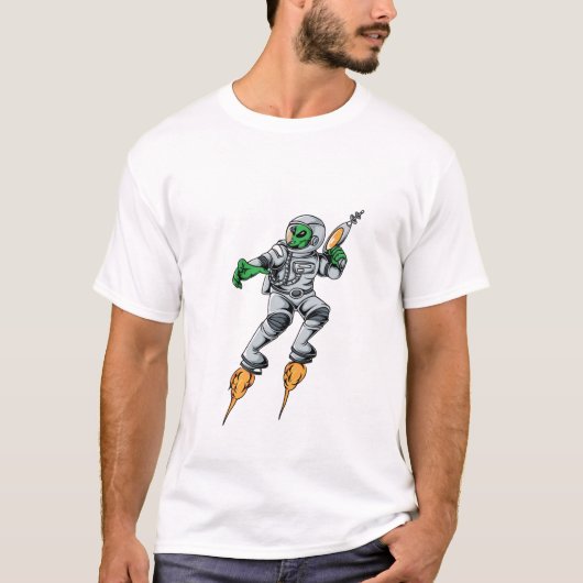 Astronaut + Alien T-shirt (Voorkant)