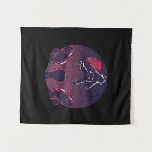 Astronaut Alien Wandkleed (Voorkant (horizontaal))