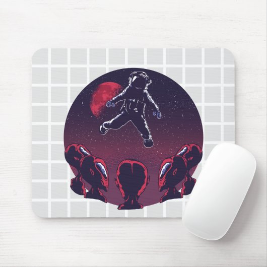 Astronaut & Aliens Grid Muismat (Met muis)