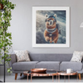 Astronaut Alpaca in de ruimte Surreal dier Poster