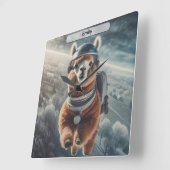 Astronaut Alpaca in de ruimte Surreal dier Vierkante Klok (Hoek)