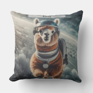 Astronaut Alpaca in de Surrreal Dier Ruimte Kussen