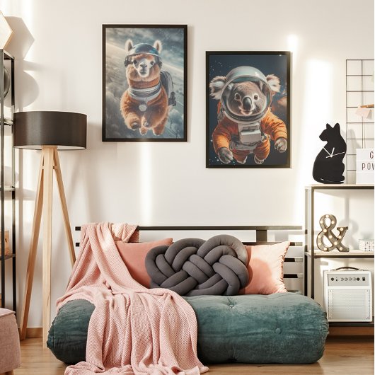 Astronaut Alpaca Poster