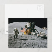 Astronaut and American Flag Apollo Moon Mission Briefkaart (Voorkant / Achterkant)
