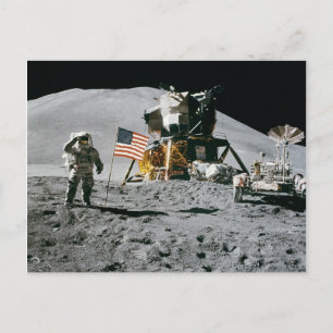 Astronaut and American Flag Apollo Moon Mission Briefkaart