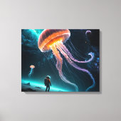 Astronaut and Cosmic Jellyfish Canvas Afdruk (Voorkant)