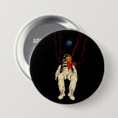 Astronaut and Earth Space Ronde Button 7,6 Cm (Voorkant /achterkant)
