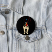 Astronaut and Earth Space Ronde Button 7,6 Cm (In situ)