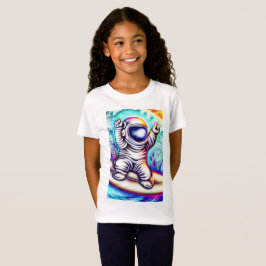 ASTRONAUT AND HIS COSMIC SURFING ADVENTURE T-SHIRT
