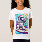 ASTRONAUT AND HIS COSMIC SURFING ADVENTURE T-SHIRT (Voorkant)