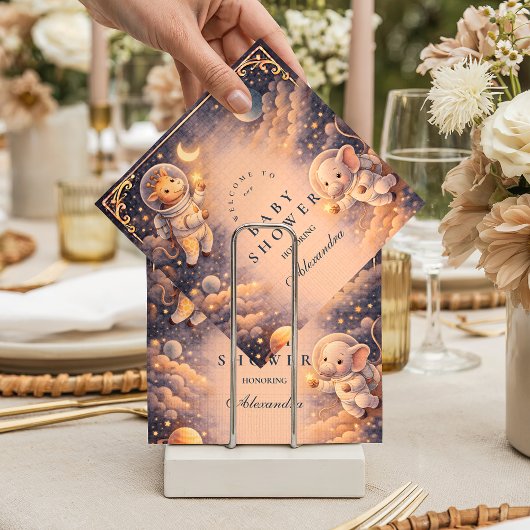 Astronaut Animals Space Baby Shower Servet