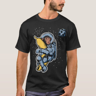 Astronaut Ape knuffelen Banaan in de ruimte T-shirt