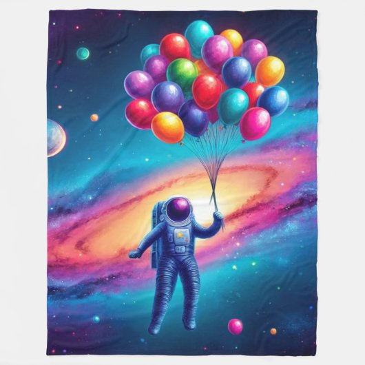 Astronaut Art Fleece Deken (Voorkant)
