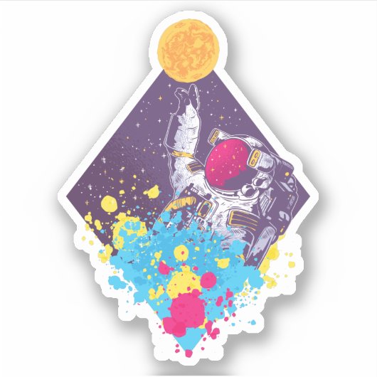 Astronaut Art Sticker (Voorkant)