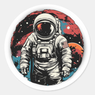 Astronaut ArtColor 03 Ronde Sticker