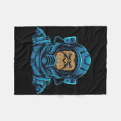 Astronaut Astro Aap Fleece Deken (Voorkant (Horizontaal))