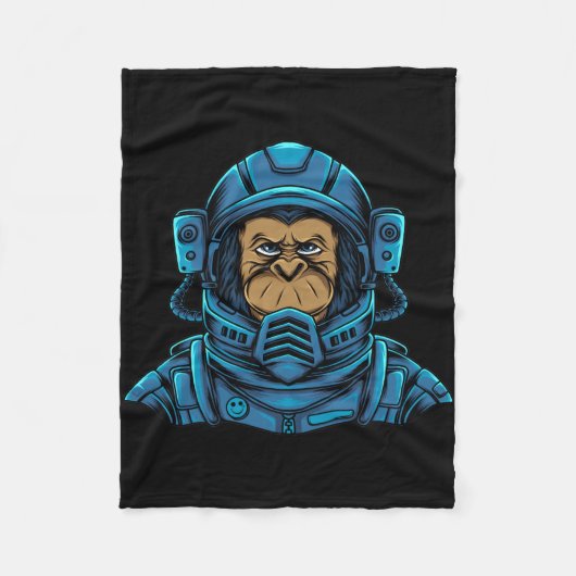 Astronaut Astro Aap Fleece Deken (Voorkant)