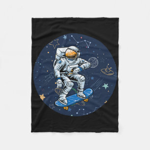 Astronaut Astronomie Buitenruimte Schaats Schaatse Fleece Deken