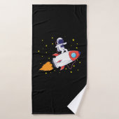 Astronaut auf Rakete Badhanddoek (Badhanddoek)