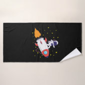 Astronaut auf Rakete Badhanddoek (Badhanddoek)