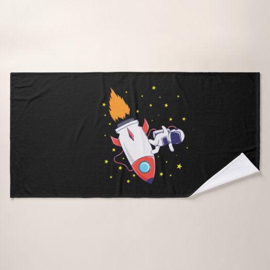 Astronaut auf Rakete Badhanddoek (Badhanddoek)