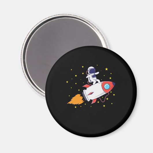 Astronaut auf Rakete Magneet (Voorkant / Achterkant)