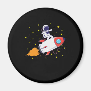Astronaut auf Rakete Magneet