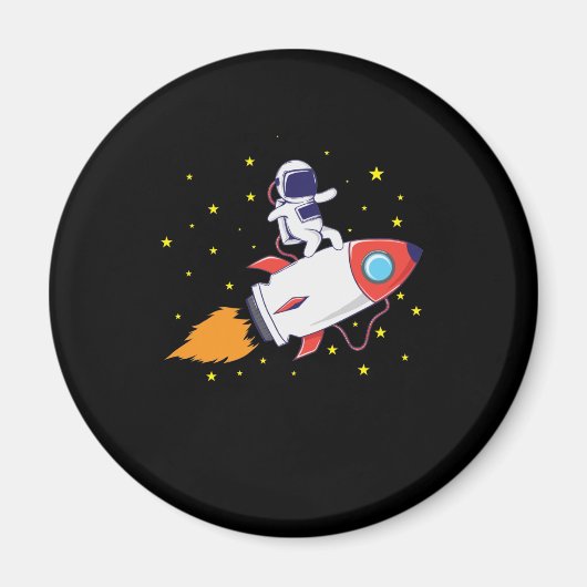Astronaut auf Rakete Magneet (Voorkant)