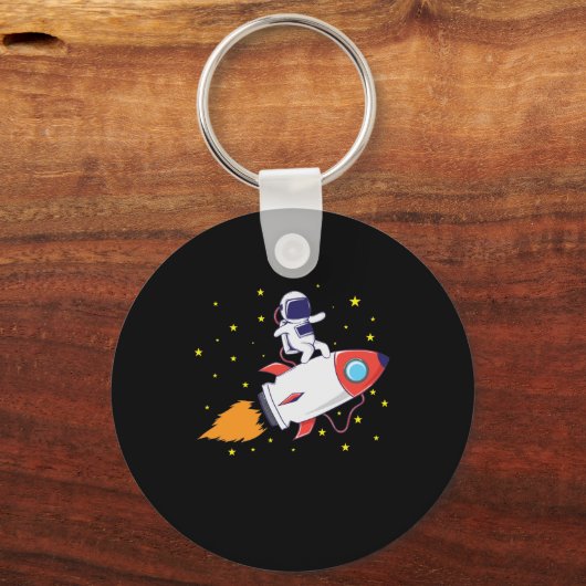 Astronaut auf Rakete Sleutelhanger (Voorkant)