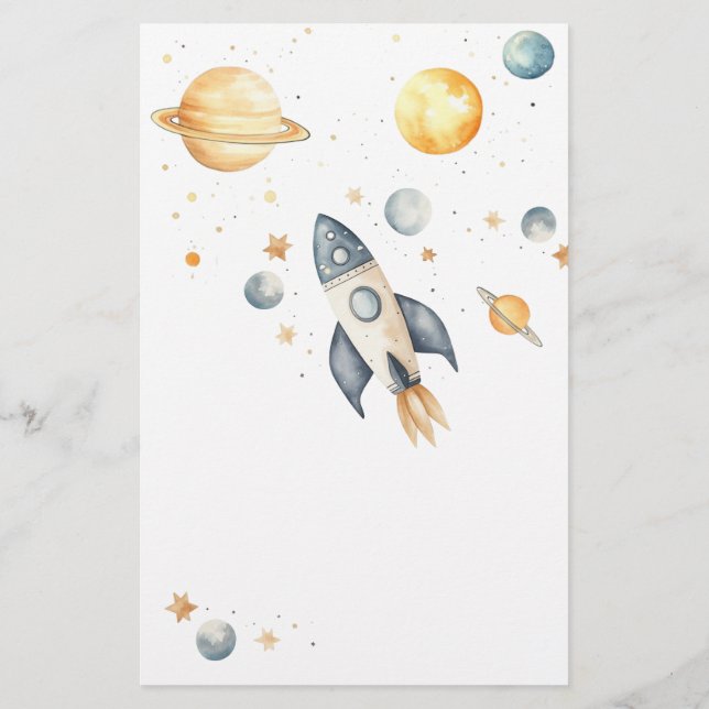 Astronaut Auter Space Wat zit er in je tas spel (Achterkant)