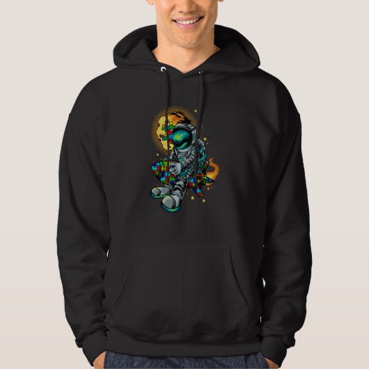Astronaut Autism Awareness With Autistic Planet Fo Hoodie (Voorkant)