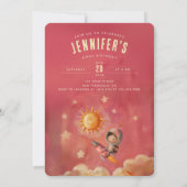 Astronaut Avontuur Eerste Verjaardagsfeest Kaart (Achterkant)