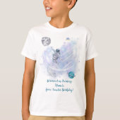 Astronaut Avontuur: [Naam] 's Kosmische Viering T-shirt (Voorkant)