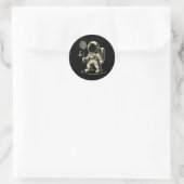 Astronaut Badminton Player Shuttle 2 Ronde Sticker (Tas)