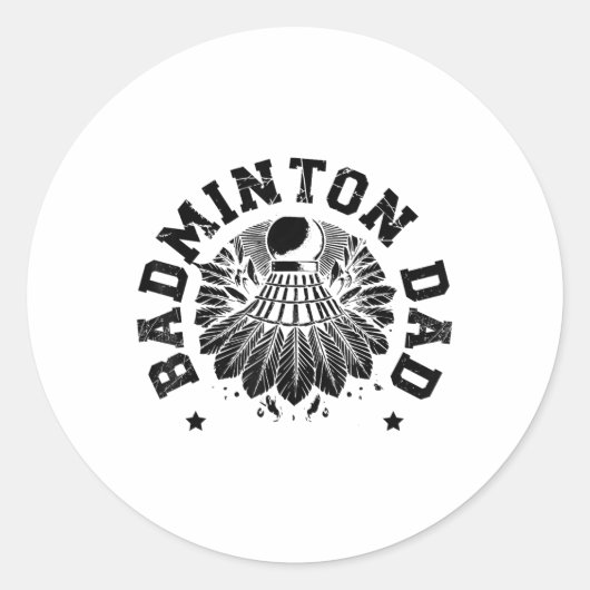 Astronaut Badminton Player Shuttle  Ronde Sticker (Voorkant)