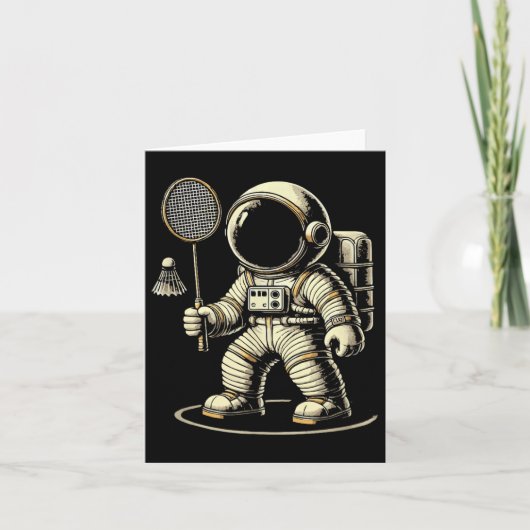 Astronaut Badminton Speler Shuttle Kaart (Voorkant)