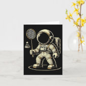 Astronaut Badminton Speler Shuttle Kaart (Gele Bloem)