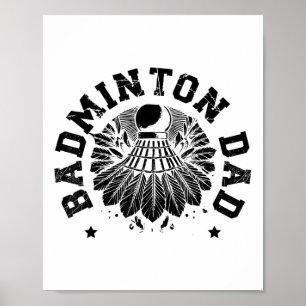 Astronaut Badminton Speler Shuttle Poster