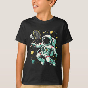Astronaut Badminton Speler Shuttle Sport  T-shirt