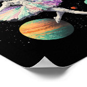 Astronaut Ballerina danst in de Kinder ruimteplane Poster (Hoek)