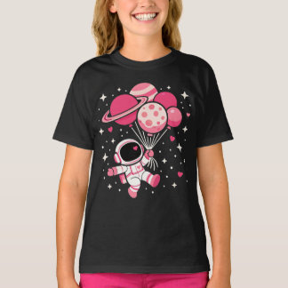Astronaut Ballon Planeten Ruimte Melkweg Meisjes K T-shirt