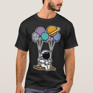 Astronaut Ballons Planet Swing T-shirt