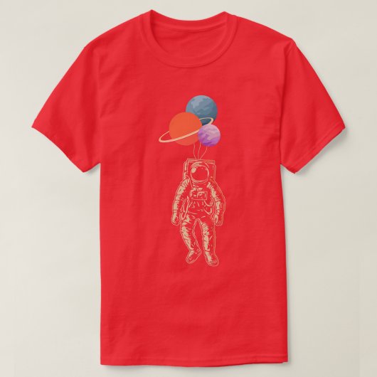 Astronaut Balloon Astronaut Space Planet T-shirt (Design voorkant)