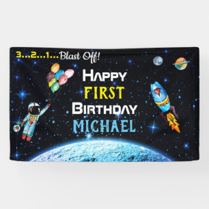Astronaut Balloons Rocket Space Name Birthday Spandoek